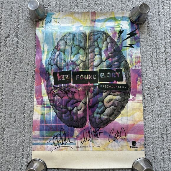 New Found Glory Radiosurgery Album Cover Promo Poster Autograph Signed 13x19